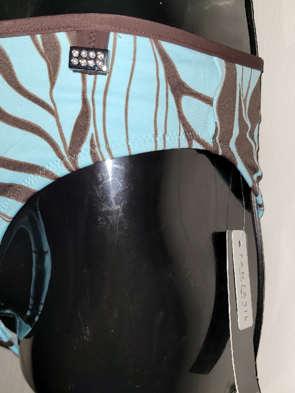 Fantasie Blue and Brown Underwire Two-Piece Swim Bikini - Picture 4 of 9
